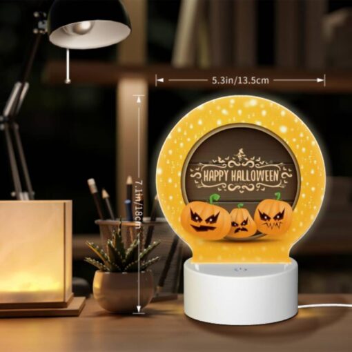Round Acrylic Night Light, Three Pumpkins With Scary Faces On Them. -Nuas Diy Shop 99e7c81291bc382e795b39e32b9d9f40deaa2781