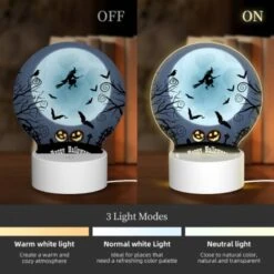 Round Acrylic Night Light, A Witch Flies Over A Moonlit Night With A Full Moon And Bats Flying Around. 4 Round Acrylic Night Light, A Witch Flies Over A Moonlit Night With A Full Moon And Bats Flying Around. -Nuas Diy Shop 9a003d546b5f7e8f467dbe4df0bdc7a6913c1c43