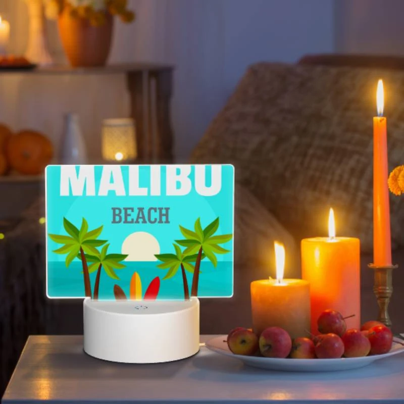 Rectangular Acrylic Night Light, A beach scene with a sunset and palm trees. Rectangular Acrylic Night Light, A Beach Scene With A Sunset And Palm Trees. -Nuas Diy Shop 9a40425ec77d63b299875f42c6eb73e2905e4d0c
