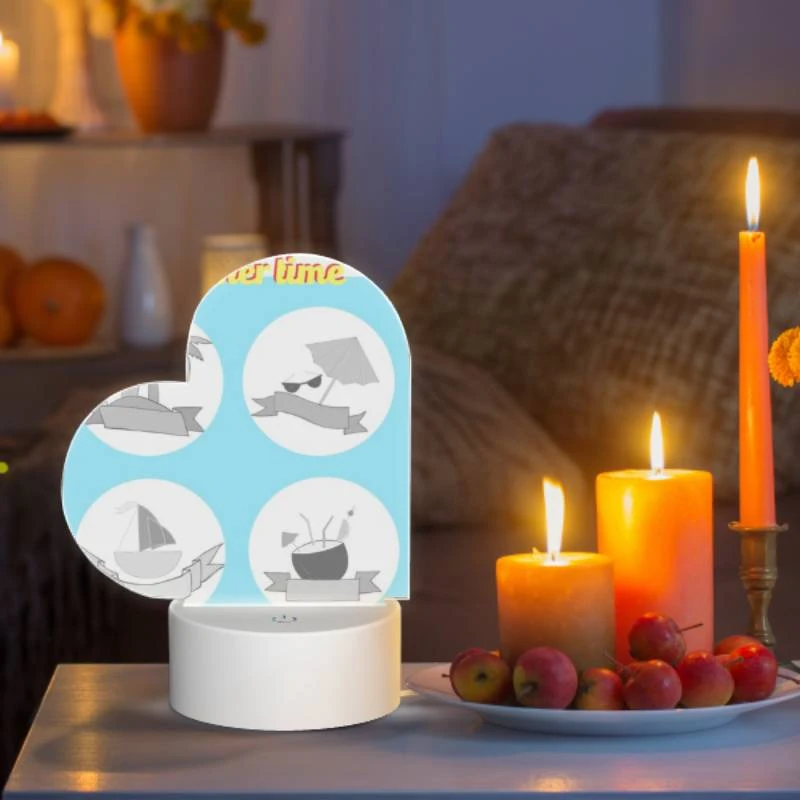 Love Acrylic Night Light, Four different beach items are shown in a circle. Love Acrylic Night Light, Four Different Beach Items Are Shown In A Circle. -Nuas Diy Shop 9a61f6a9973c6a5cb89044e03f2e5018d83f6324