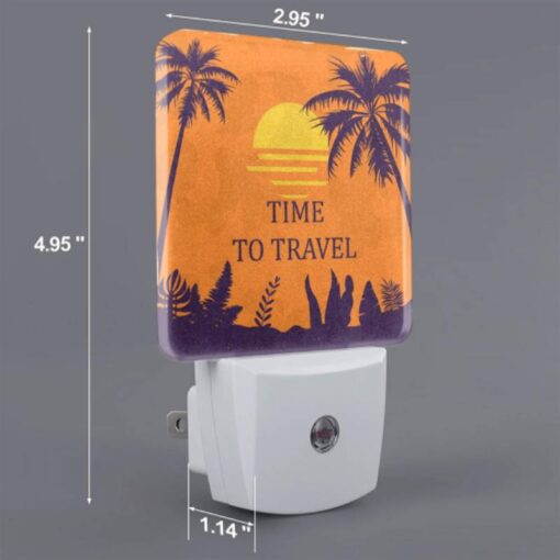 Night Light Set Of 2, A Sunset With A Palm Tree In The Background. -Nuas Diy Shop 9a80a103275caf093921c88acfd44d35e81ced0f