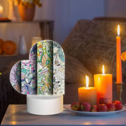 Love Acrylic Night Light, Four Different Colored Paintings Of Flowers. -Nuas Diy Shop 9ad72a25a0739012f9ee61960920b94562007d03