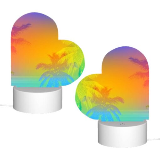 Love Acrylic Night Light, A Colorful Sunset With Palm Trees In The Background. -Nuas Diy Shop 9b2588d237b14432892e2afab127986932641c4f
