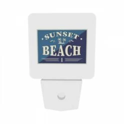 Night Light Set Of 2, A Blue And White Sign That Says "Sunset Beach.". -Nuas Diy Shop 9c0c8e4a9cd60dbff8175dde2fe4973f38ba5f8c