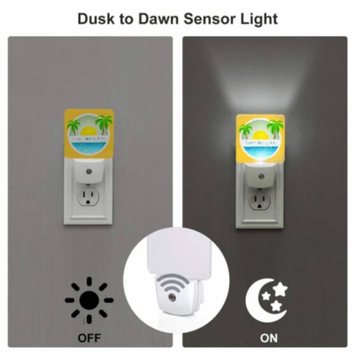 Night Light Set Of 2, A Sunny Day At The Beach With A Yellow Sun In The Sky. -Nuas Diy Shop 9c5bf2ffafe1bc8fc65a1ff75f23ebf848f3280e