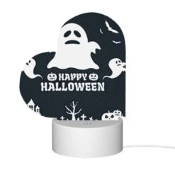 Love Acrylic Night Light, A Ghost Is Shown With The Words "Happy Halloween" Written Below It. -Nuas Diy Shop 9c6a81d40b3fbf7247cbb69015e9f8627cea5157