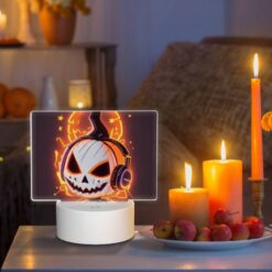 Rectangular Acrylic Night Light, A Cartoon Pumpkin Wearing Headphones. -Nuas Diy Shop 9c82799250d2a2504842bb03f933b3c9985f0038