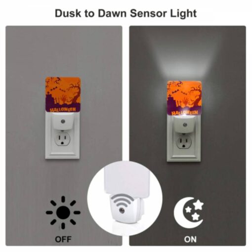 Night Light Set Of 2, A Halloween Scene With A Fence And A Cemetery. -Nuas Diy Shop 9d06636cc1bba814eb2c1f385620d44c7623e6a0