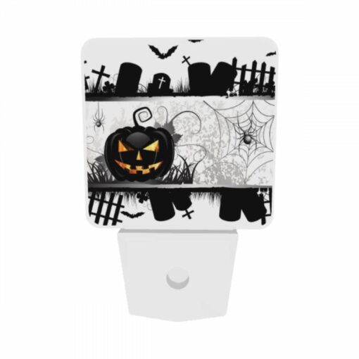 Night Light Set Of 2, A Spooky Halloween Scene With A Pumpkin And A Spider Web. -Nuas Diy Shop 9d47747840df75b6e93bd6d3fd3386030d69038e