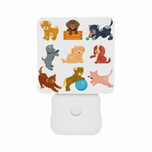 Night Light Set Of 2, A Collection Of Cartoon Dogs Playing With A Ball. -Nuas Diy Shop 9d4cc9c949353a05aeaebb9f73ee84a2e2cd4a0d