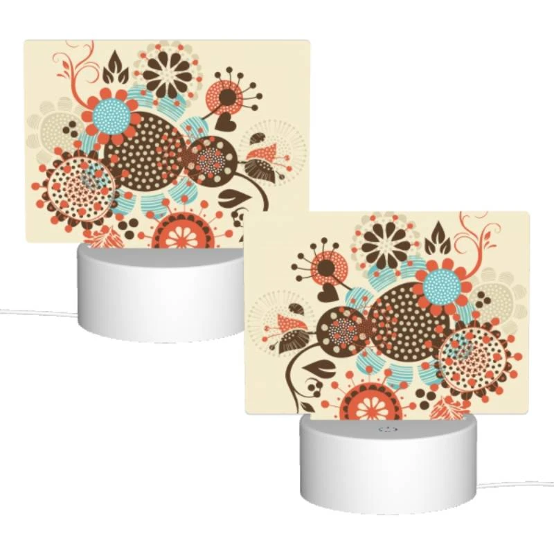 Rectangular Acrylic Night Light, A colorful flower design with a variety of flowers and leaves. Rectangular Acrylic Night Light, A Colorful Flower Design With A Variety Of Flowers And Leaves. -Nuas Diy Shop 9df4541b1e394b3b8ebab32ba5c1e8ee2172e835