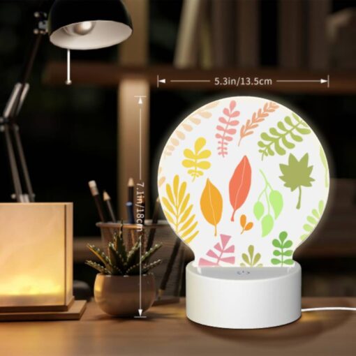 Round Acrylic Night Light, A Collection Of Leaves In Various Colors. -Nuas Diy Shop 9e10b524b309a2ef405590fca8283967f8021b3c