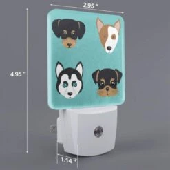 Night Light Set Of 2, Four Different Colored Dogs Are Shown In A Row. -Nuas Diy Shop 9e43240a04668094f2da1d2fb0124d30748b1b28