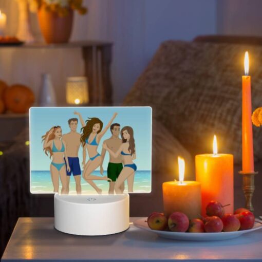 Rectangular Acrylic Night Light, Four People Are Standing On A Beach -Nuas Diy Shop 9eaa3726c1636c7c40a32c379b32ccadf02126f9