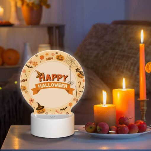 Round Acrylic Night Light, A Round Sign With A Witch's Hat And A Broomstick On It -Nuas Diy Shop 9f53d7a7d76d631b69770cfbf786fd34adb05545