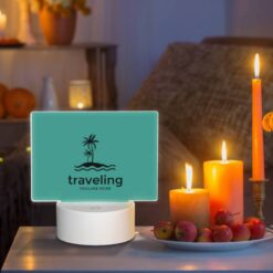 Rectangular Acrylic Night Light, A Logo For A Traveling Company. -Nuas Diy Shop 9f8411c33e4fc035074ff24b2112a0f104d5f3e2