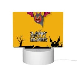 Rectangular Acrylic Night Light, A Halloween Banner With A Bat And A Pumpkin. -Nuas Diy Shop a0122c0a2b21521177c572e19d9cd3c630f8e913