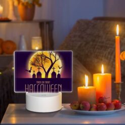 Rectangular Acrylic Night Light, A Halloween Poster With A Tree And Crosses. -Nuas Diy Shop a0504a515e8d21b766278b366eccb5b621a874a0
