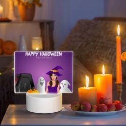 Rectangular Acrylic Night Light, A Woman In A Witch's Hat Is Standing Next To A Cauldron Filled With Pumpkins. -Nuas Diy Shop a0836cfa117af4a0ca76870f5845a20dd9ddb1ce