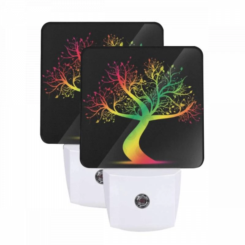 Night Light Set of 2, A colorful tree with a rainbow colored trunk. Night Light Set Of 2, A Colorful Tree With A Rainbow Colored Trunk. -Nuas Diy Shop a0859bb691f1ae7977db6ce5c411573df5d66791