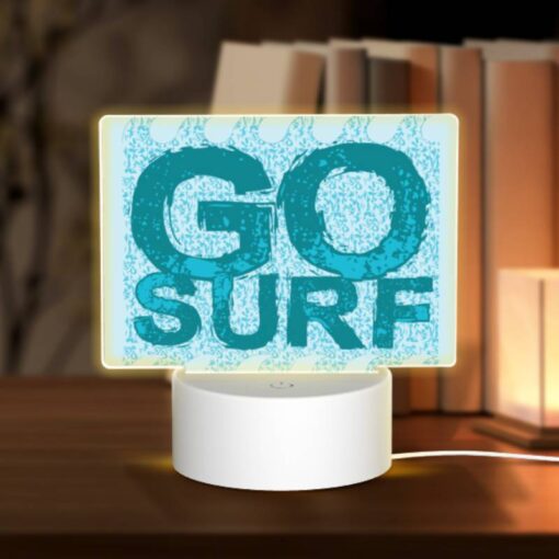 Rectangular Acrylic Night Light, A Blue And White Surfboard With The Word "go" On It. -Nuas Diy Shop a0e67bd51a0021152160b5e6c4ec07376cda8cf3