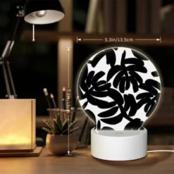 Round Acrylic Night Light, A Black And White Painting Of A Bunch Of Bananas. -Nuas Diy Shop a0f5b43a24ae6281f2b1559ba29905bac7fa5357