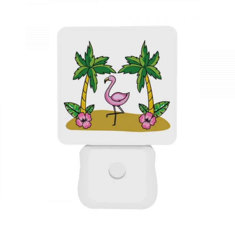 Night Light Set of 2, A pink flamingo stands between two palm trees. Night Light Set Of 2, A Pink Flamingo Stands Between Two Palm Trees. -Nuas Diy Shop a11ae85fca2a8905cad2e8275123c6cc6cc32c25