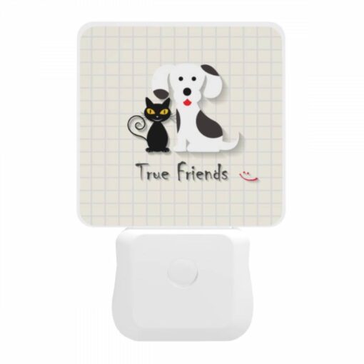 Night Light, A Black Cat And A White Dog Are Shown Together -Nuas Diy Shop a12ccd98308919dbc54dfca34a361f5d0b50eb05