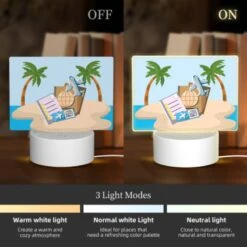 Rectangular Acrylic Night Light, A Collection Of Travel Documents And A Suitcase Are Placed On A Sandy Beach. 4 Rectangular Acrylic Night Light, A Collection Of Travel Documents And A Suitcase Are Placed On A Sandy Beach. -Nuas Diy Shop a25cc235fe98e497e59f749d0711f82f562ffad8