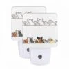 Night Light Set Of 2, A Line Of Dogs And A Cat Are Shown In A Cartoon Drawing. -Nuas Diy Shop a29f976bdbe606fb4bf039e8213c8866f8ad54be