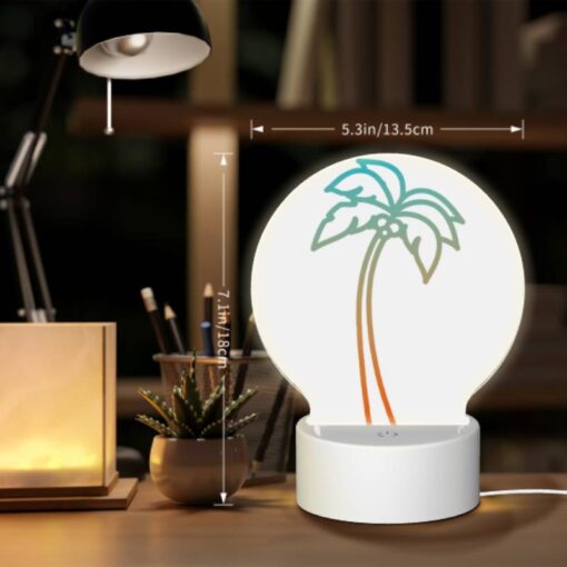 Round Acrylic Night Light, A Palm Tree With A White Trunk And Green Leaves. -Nuas Diy Shop a2b3a1f4a6bb37a3edf8aa96d6ea715b1aeb57f3
