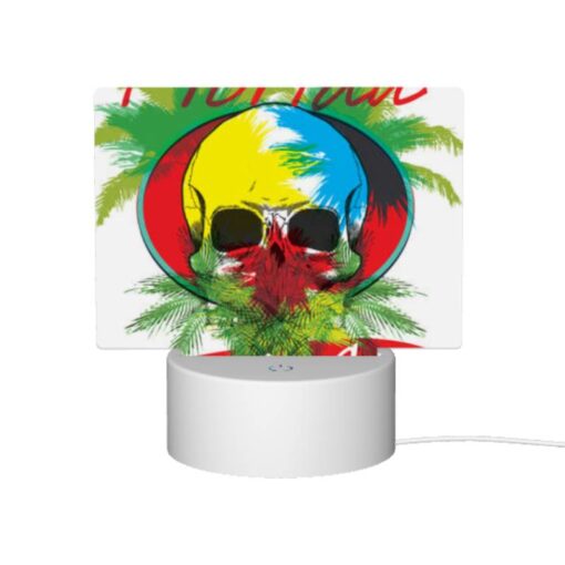 Rectangular Acrylic Night Light, A Colorful Skull And Palm Tree Logo For The Florida Beach Club. -Nuas Diy Shop a2bcc13ce86c37f4c9cdb4e8fde3b7e534067f4c