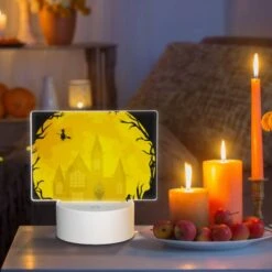 Rectangular Acrylic Night Light, A Skeleton Is Sitting In Front Of A Haunted House. -Nuas Diy Shop a31f7a49023f79ca2212bc5a7c4d67099df6b34c
