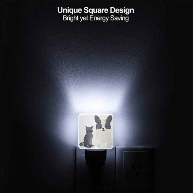 Night Light, A black cat and a black and white dog standing next to each other. Night Light, A Black Cat And A Black And White Dog Standing Next To Each Other. -Nuas Diy Shop a33311d956d7bba4edd613862490fd7a3ce386b0