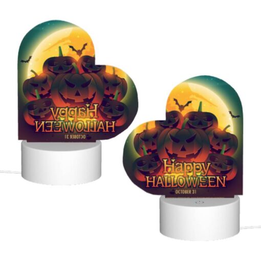 Love Acrylic Night Light, A Colorful Poster Of Pumpkins With The Words "Happy Halloween" Written On It. -Nuas Diy Shop a336136814226afea9ec246d449c1ea00877961d