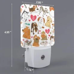 Night Light, A Collection Of Cartoon Dogs With Hearts Around Them. 3 Night Light, A Collection Of Cartoon Dogs With Hearts Around Them. -Nuas Diy Shop a36c1c0bdc46929c6c4f8345c0f2bc74d9dcbad5