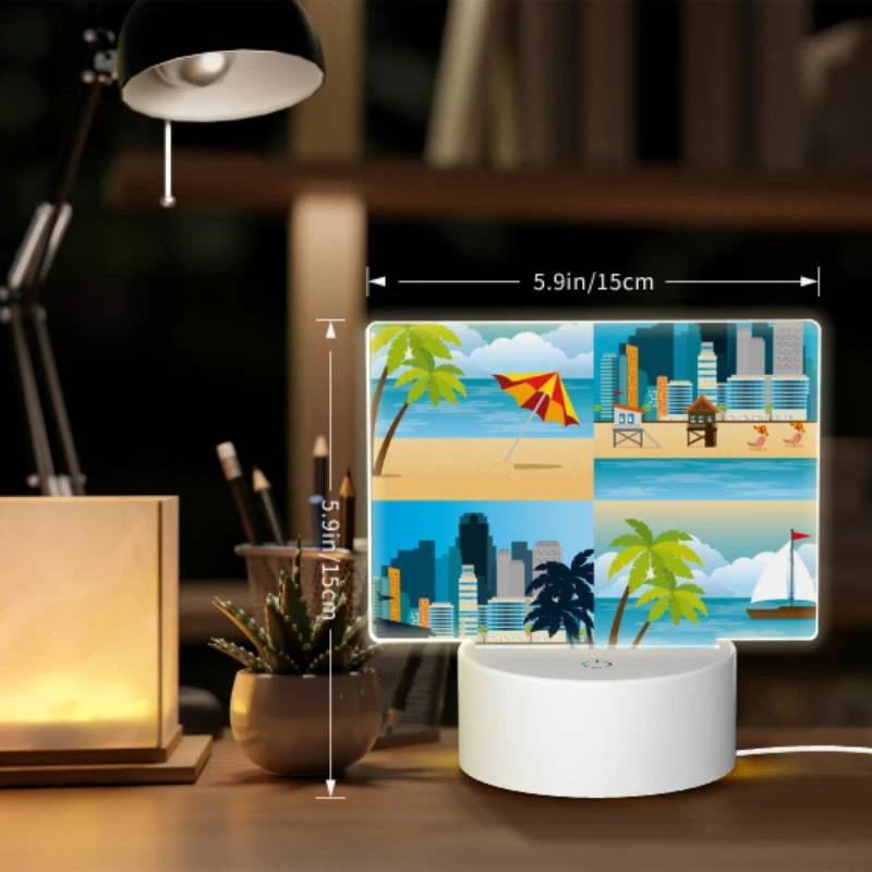 Rectangular Acrylic Night Light, A cityscape with a beach and palm trees. Rectangular Acrylic Night Light, A Cityscape With A Beach And Palm Trees. -Nuas Diy Shop a3761bca7bf672b2de5b629105add8355f91f080
