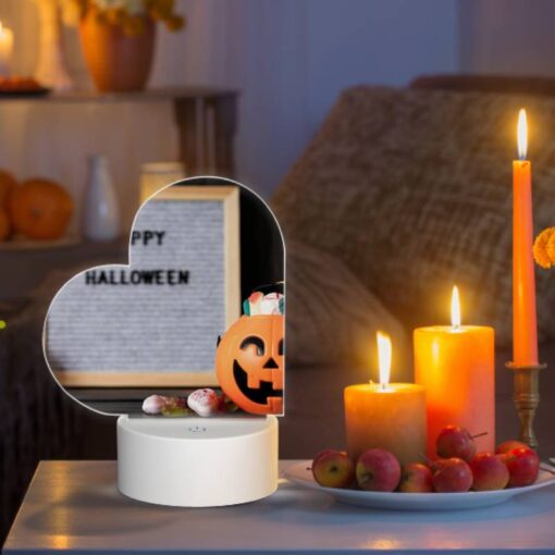 Love Acrylic Night Light, A Happy Halloween Sign Is Displayed Next To A Pumpkin. -Nuas Diy Shop a4ad6e43358307c8626964388f99024c8587ba0a