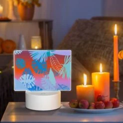 Rectangular Acrylic Night Light, A Colorful Image Of Leaves And Flowers With The Words "Summer Holidays" Written In The Bottom Right Corner. -Nuas Diy Shop a4b49e3349b66ed2dec518d44f2fc924c7248583