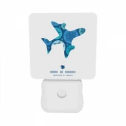 Night Light Set Of 2, A Blue And White Airplane With A Snowflake Pattern On The Tail. -Nuas Diy Shop a4fb873a64b4f58d2cef2624d88c5ae49b1f66e4
