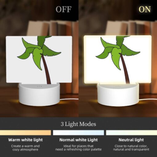Rectangular Acrylic Night Light, A Green Palm Tree With A Brown Trunk. -Nuas Diy Shop a54b1447540cfe0a234da07691cb07632804b0a0