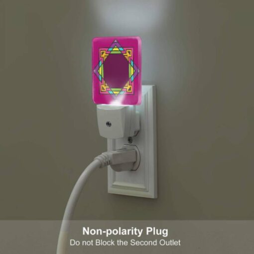 Night Light, A Colorful Geometric Design On A Pink Background. -Nuas Diy Shop a6190e387c48c5565e28fce0fc07e0632bc30e3d