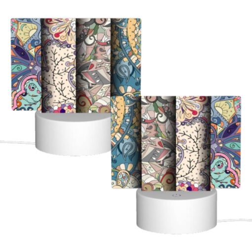 Rectangular Acrylic Night Light, Four Different Colored Designs Of Flowers And Leaves. -Nuas Diy Shop a6785a9966ed84b6013b980463f89aebc56ec142