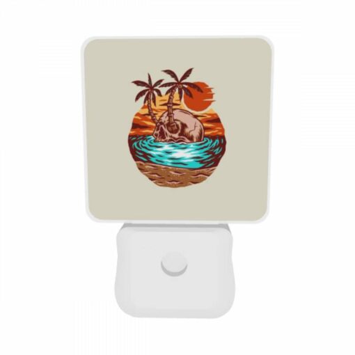 Night Light Set Of 2, A Skeleton Is Sitting On A Skull In The Ocean. -Nuas Diy Shop a67bcae0fdfcd7c493ab912d2725630cbff1d9d5