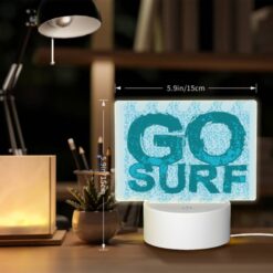 Rectangular Acrylic Night Light, A Blue And White Surfboard With The Word "go" On It. -Nuas Diy Shop a6cf180c439e75217308d66be12acf6e7bf4bc03