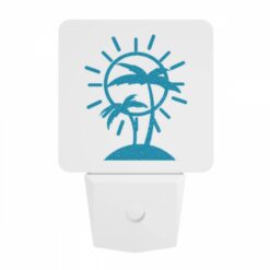 Night Light, A Blue And White Sun With Palm Trees. -Nuas Diy Shop a6eeee01844b1f810ede07131821a5a6f51e7ab9