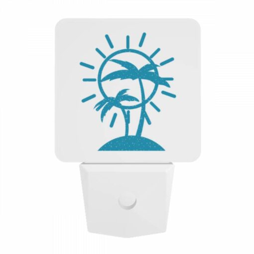 Night Light, A Blue And White Sun With Palm Trees. -Nuas Diy Shop a6eeee01844b1f810ede07131821a5a6f51e7ab9