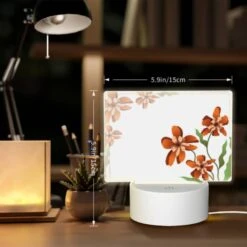 Rectangular Acrylic Night Light, A Picture Of Flowers With A White Background. -Nuas Diy Shop a71b6093c29af4c42d034d06dbd0a0b180169c09