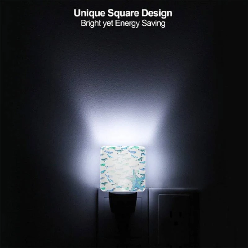 Night Light, A blue and white starfish is surrounded by a group of blue and white whales. Night Light, A Blue And White Starfish Is Surrounded By A Group Of Blue And White Whales. -Nuas Diy Shop a754df8a55a71da13a1f8f1cd83b555a2beb3594