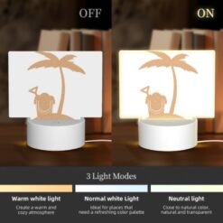 Rectangular Acrylic Night Light, A Cartoon Of A Man With A Headset On A Beach. -Nuas Diy Shop a7e44aca214b5485560acb535bea0c4c820e76cf